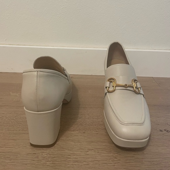 Staccato Cream Heel Loafers - Picture 3 of 7